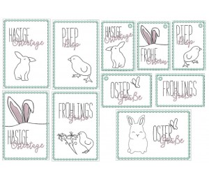 Stickdatei - Postkarten Set ITH Ostern